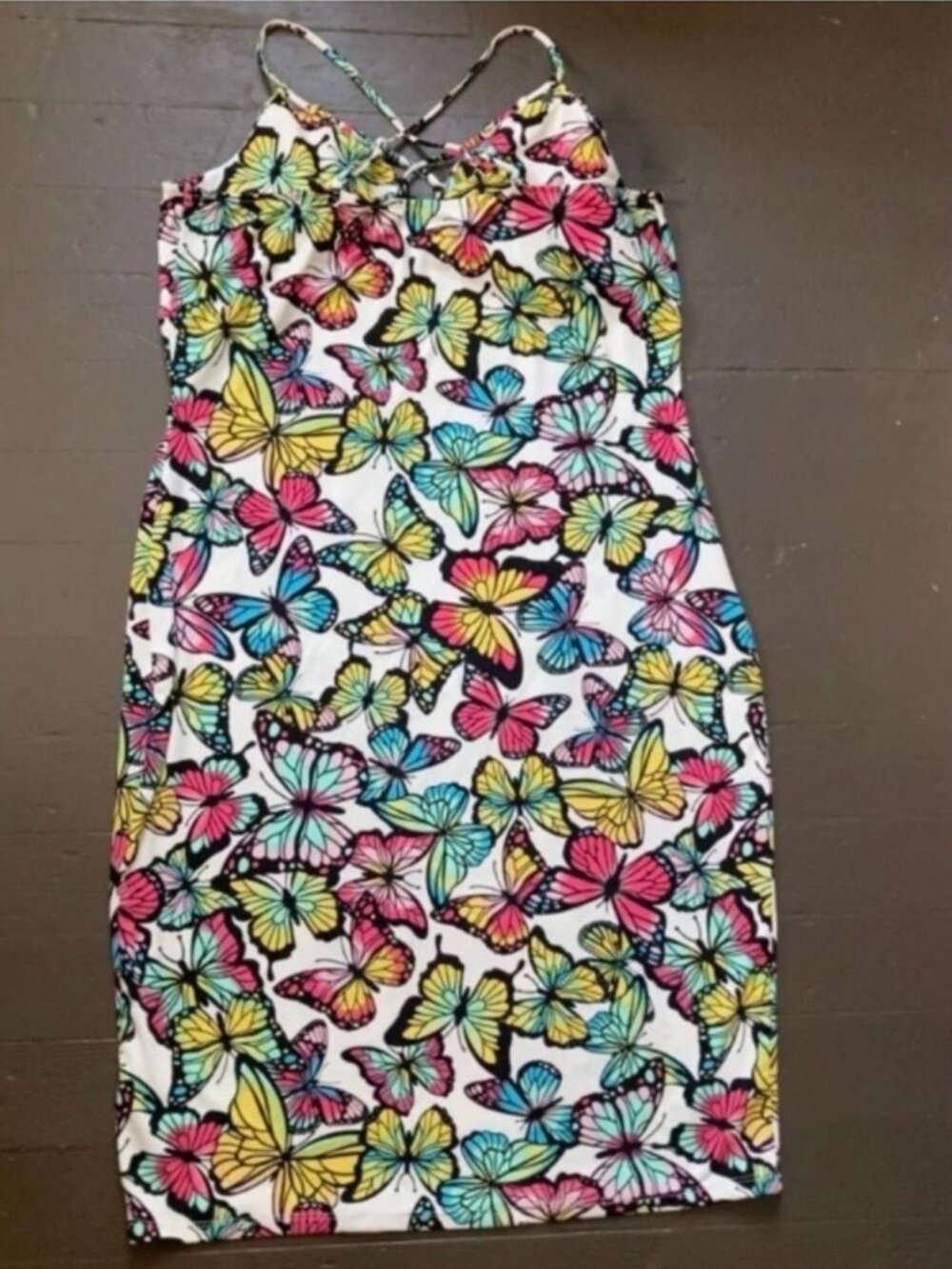 Strappy Butterfly Print Bodycon